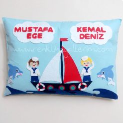 Mustafa Ege Kemal Deniz Denizci Kardeş Takı ve Süs Yastığı