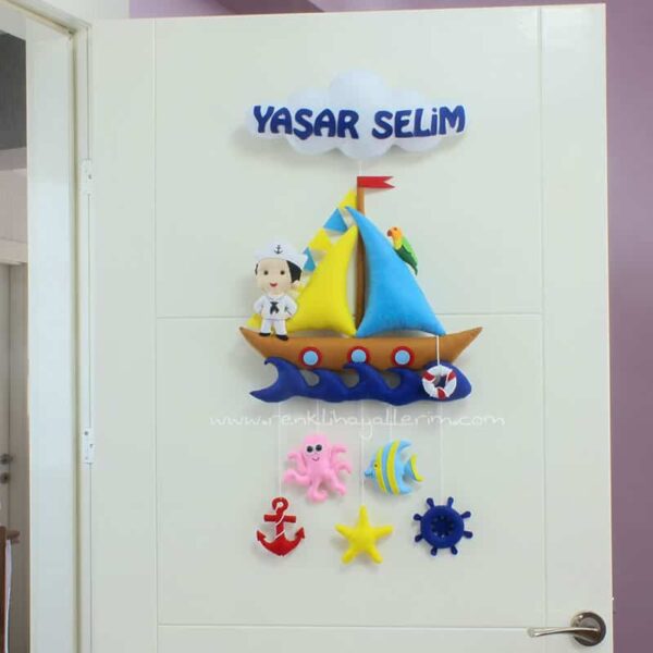 Denizci Kapı Süsü Kahve Sarı Deniz Yaşar Selim