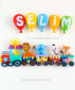 Selim isimli trenli bebek kapı süsü
