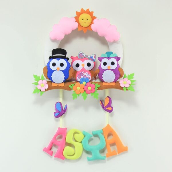 Asya Baykuş Kız Bebek Kapı süsü