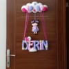 Pembe Lila Kız Bebek Kapı Süsü Derin
