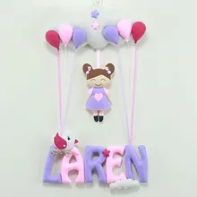 Pembe Lila Kız Bebek Kapı Süsü Laren