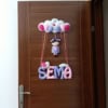 Pembe Lila Kız Bebek Kapı Süsü Sema
