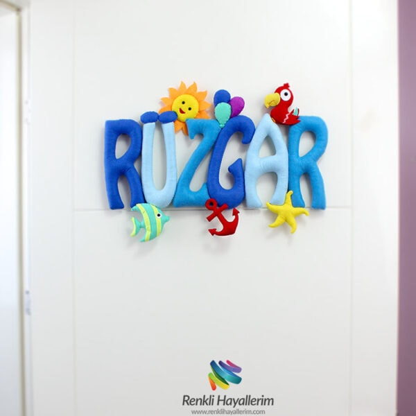 Rüzgar isimli isimlik bebek odası kapı süsü