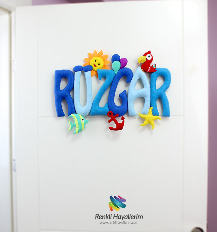 Rüzgar isimli isimlik bebek odası kapı süsü