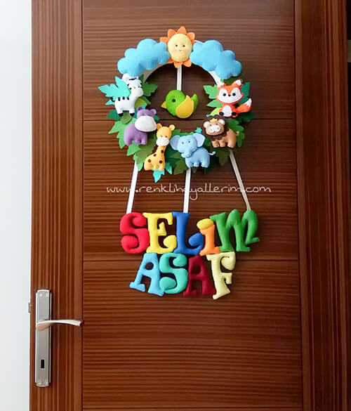 Selim Asaf Safari Bebek Kapı Süsü - Asaf isimli bebek kapı süsü modelleri