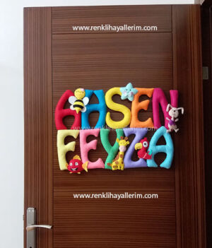 Ahsen Feyza isimli bebek kapı süsü