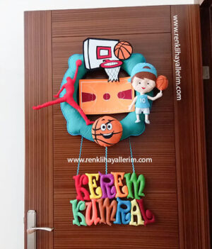 Kerem basketbol erkek bebek kapı süsü