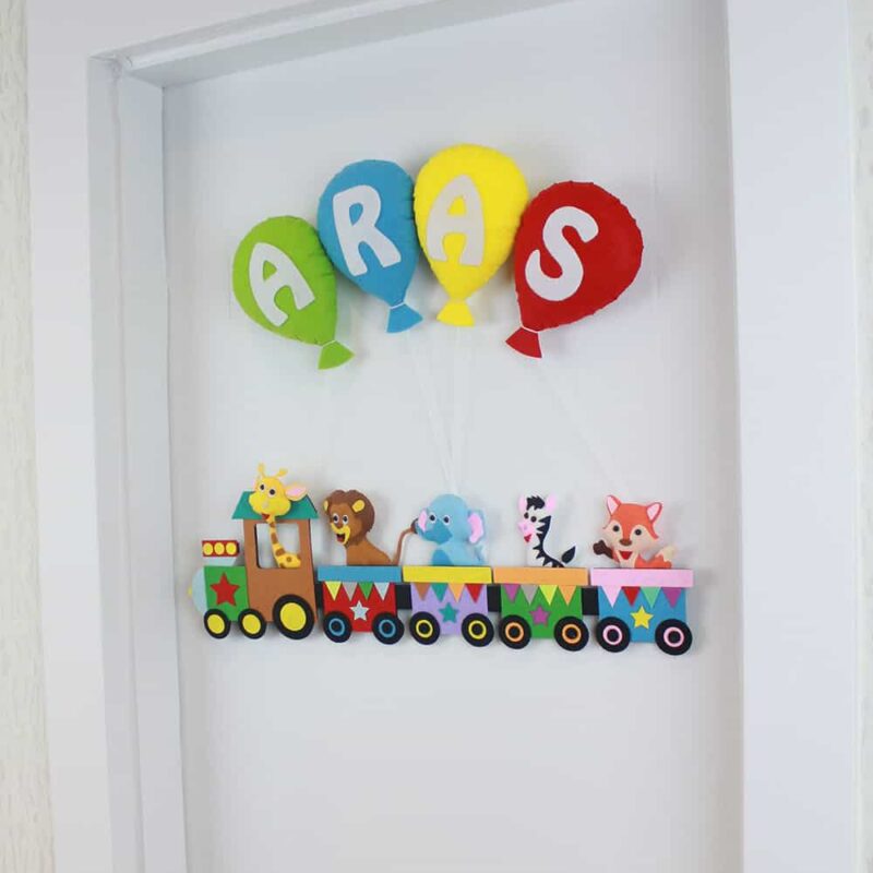 Aras isimli Trenli Bebek ve Hastane Odası Kapı Süsü