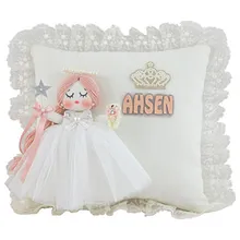 Ahsen isimli mimoza melek kız bebek takı ve süs yastığı