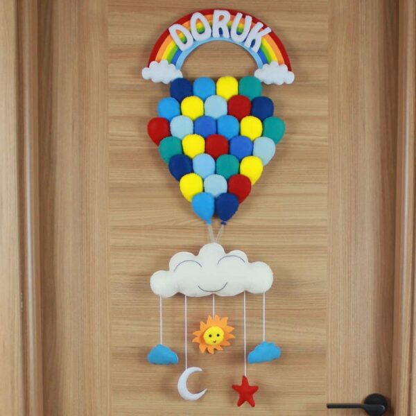 Doruk isimli Mavilikler Balonlar Kapı Süsü