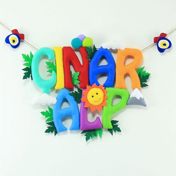 Çınar Alp isimlik bebek odası kapı süsü