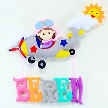 Kız Pilot Uçak Kapı Süsü - Gri