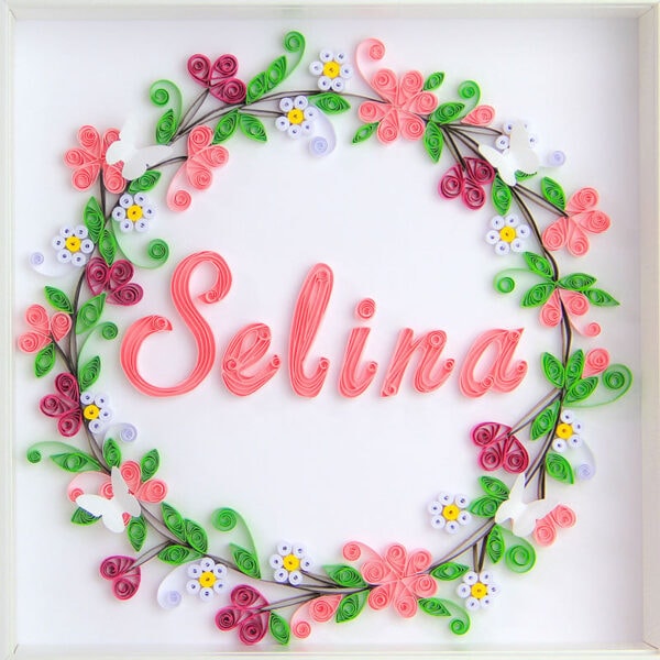 Kır Bahçesi quilling bebek odası duvar süsü çerçeve