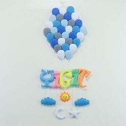 Balonlar Mavi Beyaz Kapı Süsü Yiğit