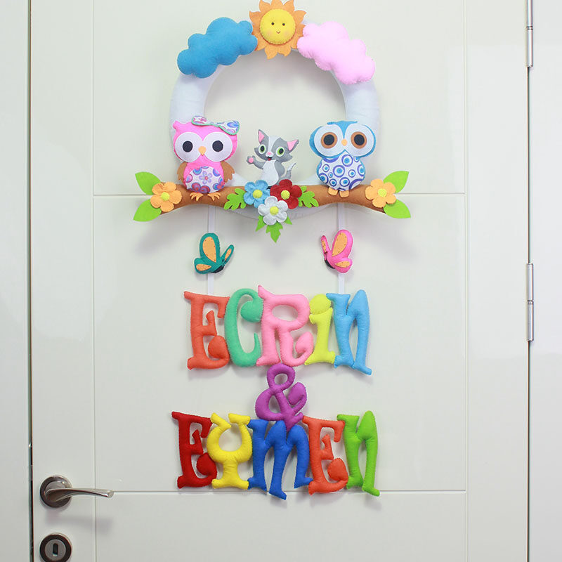 Baykuş Kedi Kapı Süsü Kapı