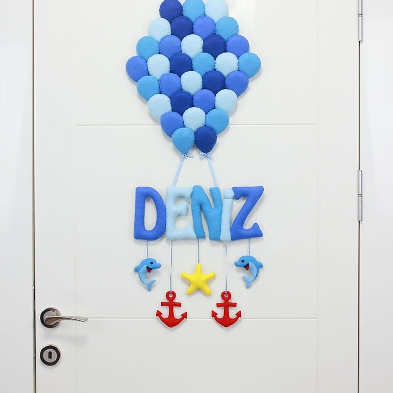 Deniz isimli Balonlar Deniz Kapı Süsü kapı