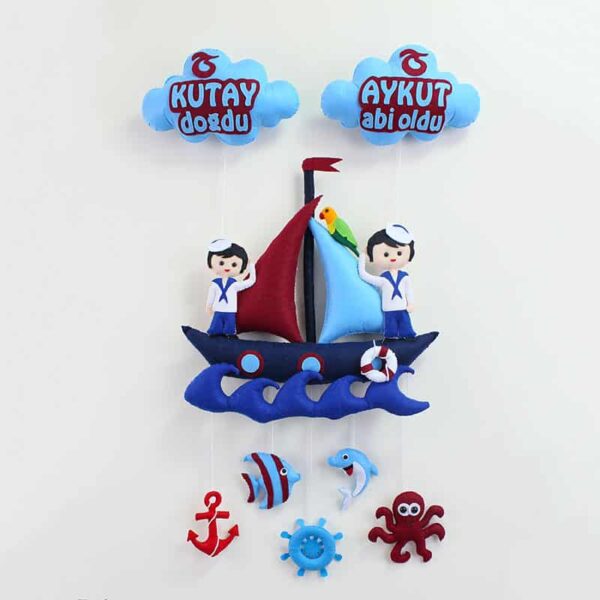 Denizci Kardeş Bordo Mavi Kapı Süsü Kutay Aykut