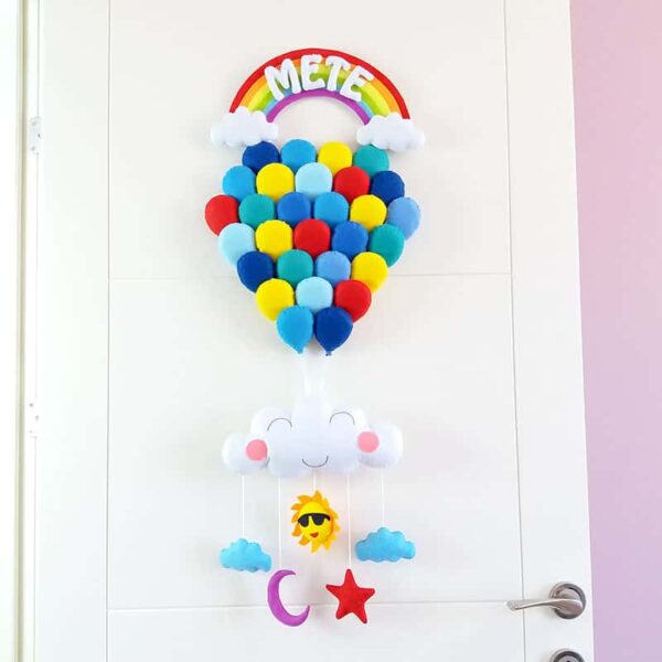 Mete isimli Balonlar Ahenk Kapı Süsü
