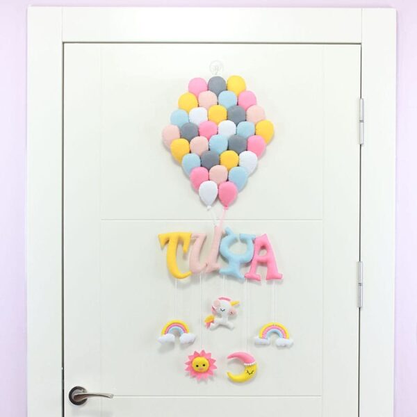 Tuya Balonlar Pastel Kapı Süsü Kapı