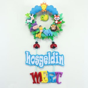 Safari Hoşgeldin Uğur Böcekli Kapı Süsü
