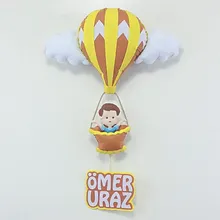Sarı Kahve Sıcak Hava Balonlu Kapı Süsü Ömer Uraz