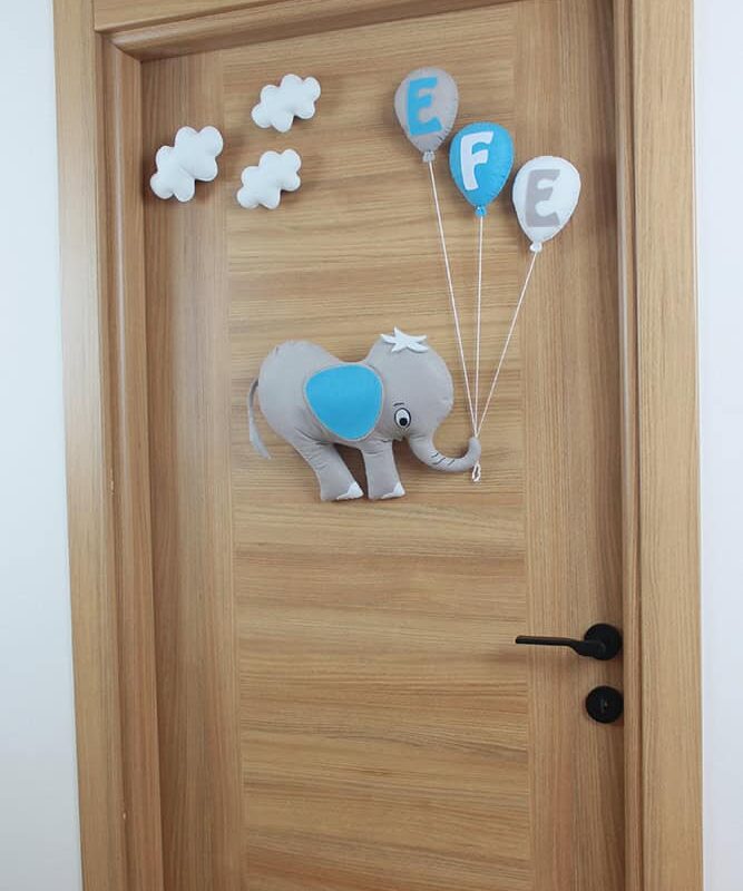 Balonlu Fil Kapı Süsü Kapak Detay Efe