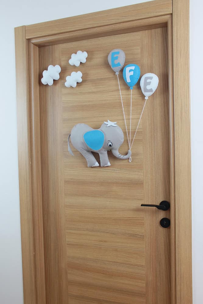 Balonlu Fil Kapı Süsü Kapak Detay Efe