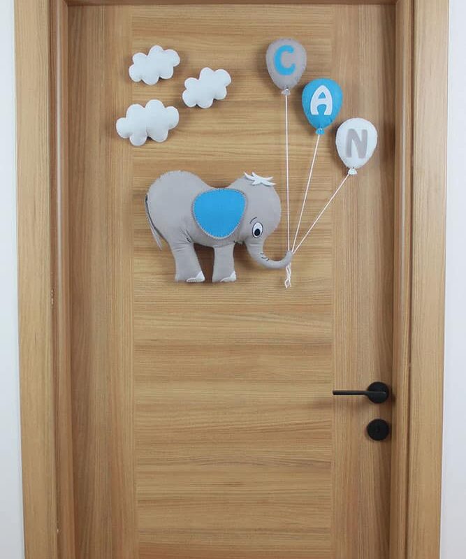 Balonlu Fil Kapı Süsü Kapak Kapı Can