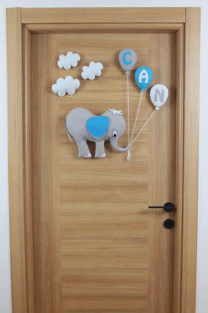 Balonlu Fil Kapı Süsü Kapak Kapı Can