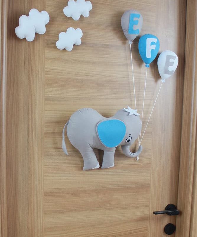 Balonlu Fil Kapı Süsü Kapak Detay Efe