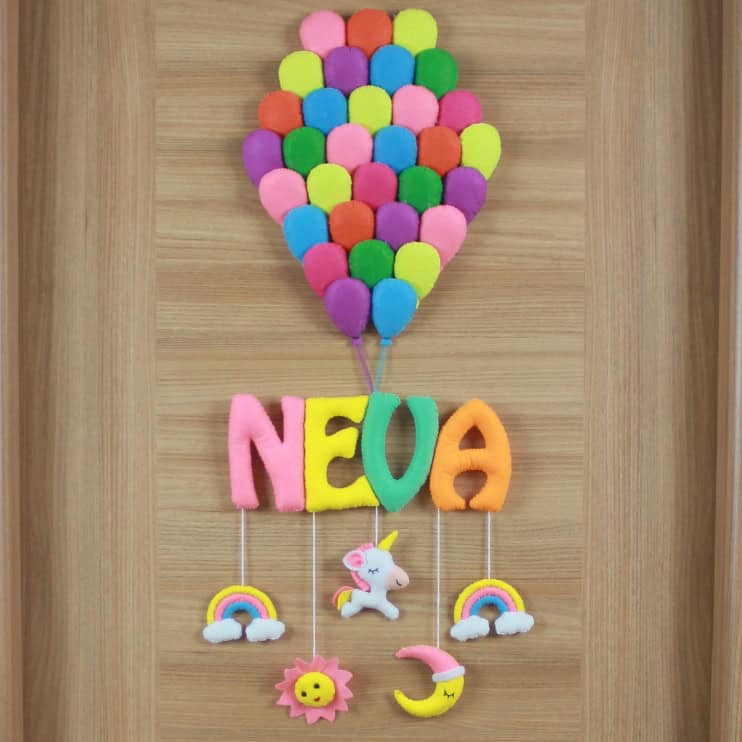 Neva isimli balonlar unicorn bebek çocuk ve hastane odası kapı süsü