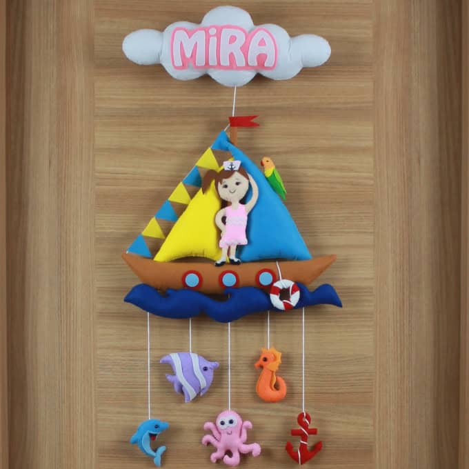 Mira isimli denizci kız bebek çocuk ve hastane odası kapı süsü