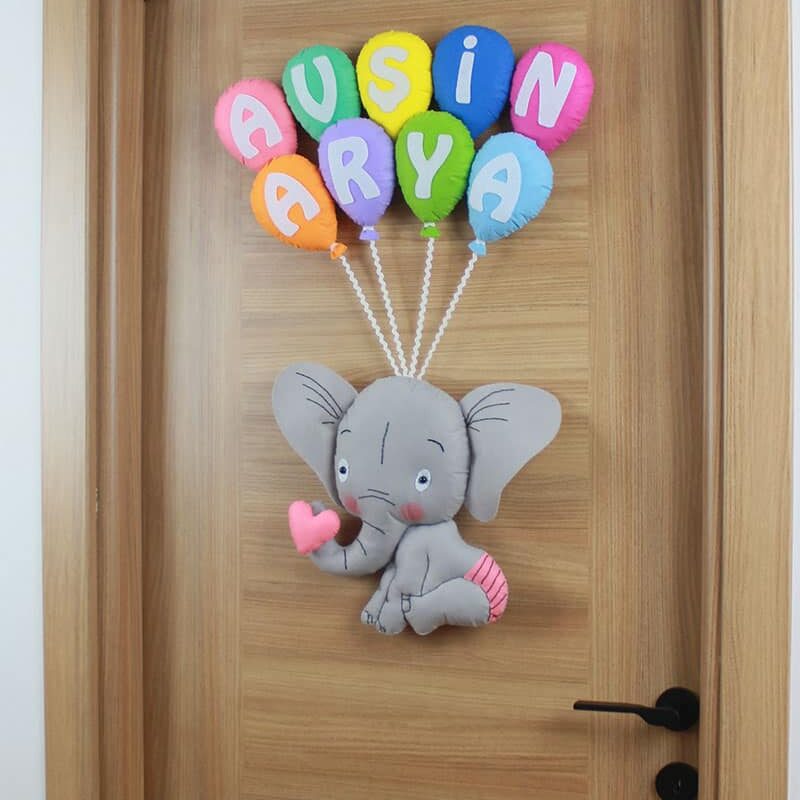 Balonlu Şirin Fil Kız Kapı Süsü Avşin Arya