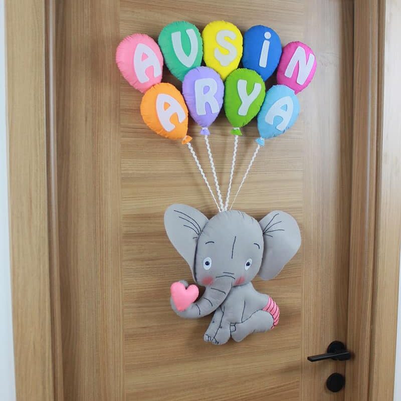 Balonlu Şirin Fil Kız Kapı Süsü Avşin Arya