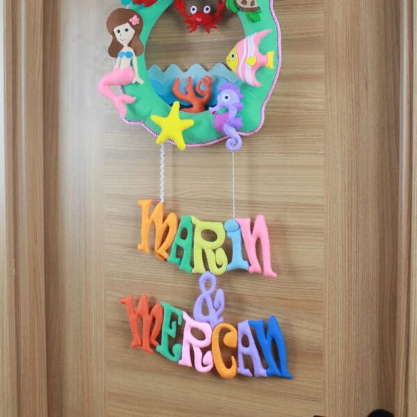 Deniz Kızı Kardeş Sarkıt Simit Kapı Süsü Marin Mercan