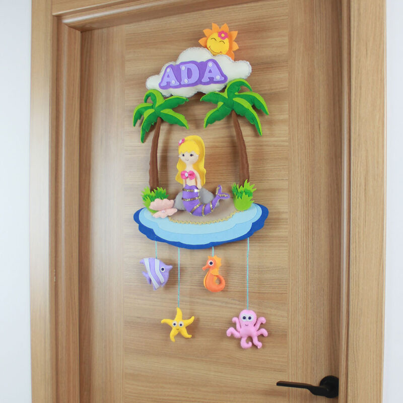 Ada İsimli Deniz Kızı Bebek ve Hastane Odası Kapı Süsü