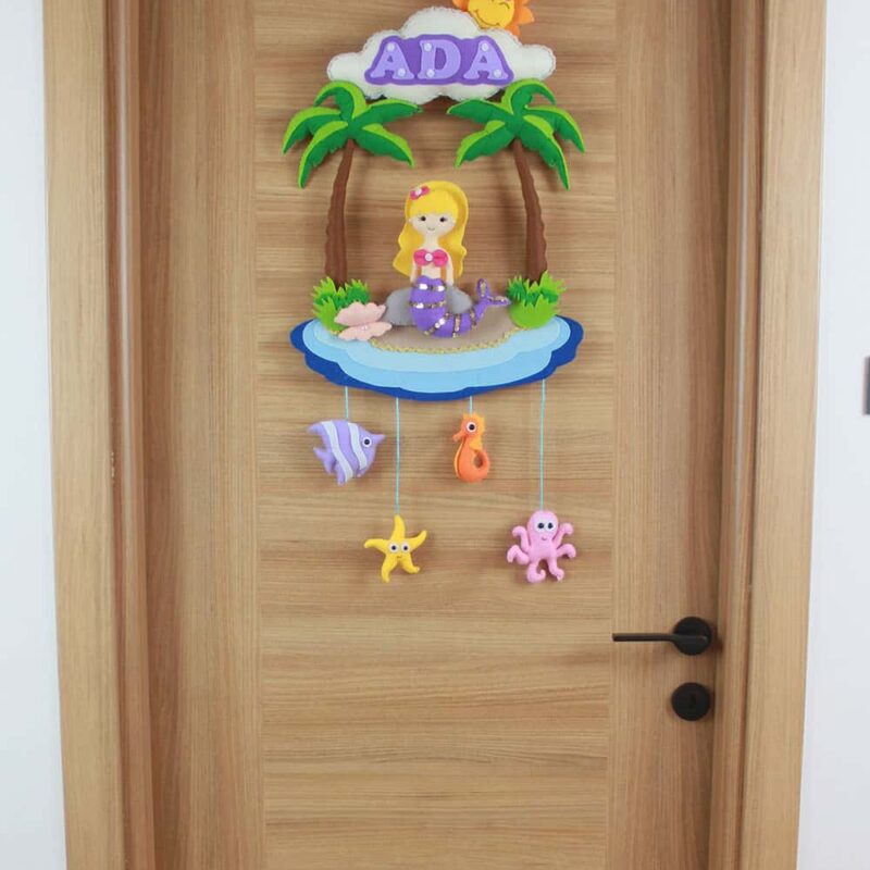 Ada İsimli Deniz Kızı Bebek ve Hastane Odası Kapı Süsü