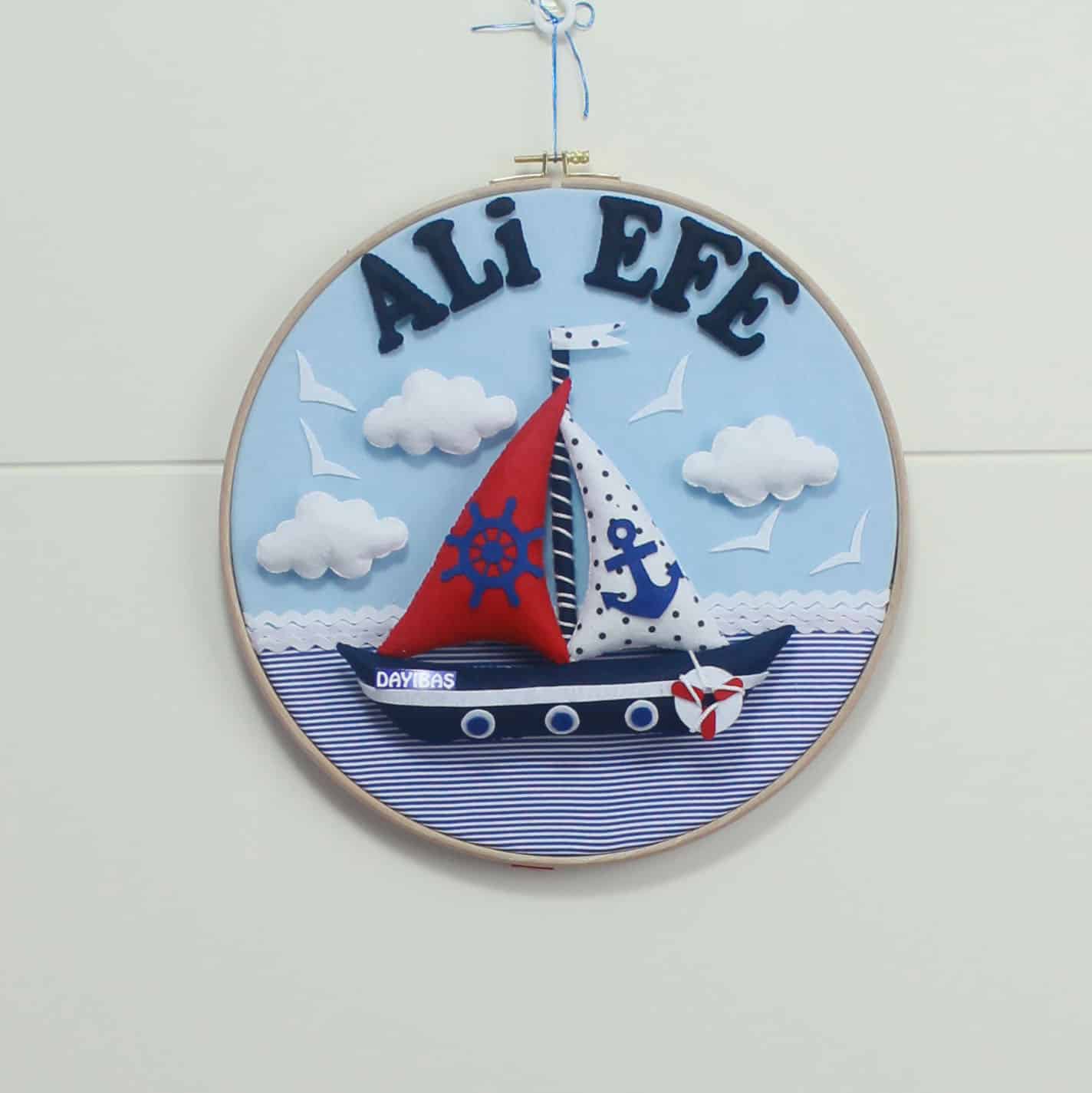 Ali Efe isimli denizci kasnak bebek ve hastane odası kapı süsü