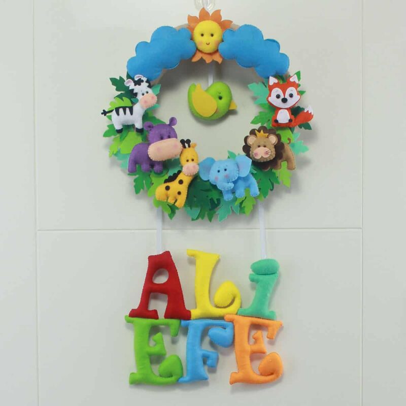 Ali Efe isimli safari bebek ve hastane odası kapı süsü