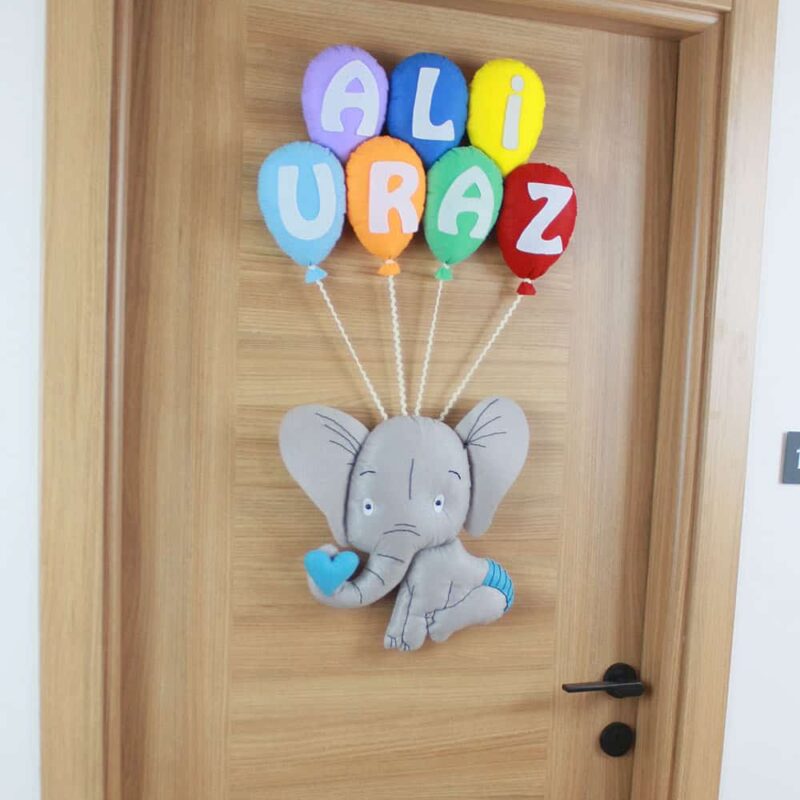 Ali Uraz isimli Şirin Fil Bebek ve Hastane Odası Kapı Süsü