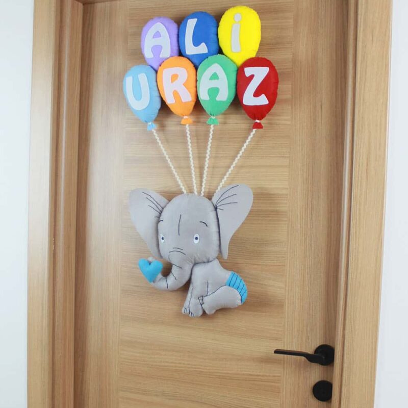 Ali Uraz isimli Şirin Fil Bebek ve Hastane Odası Kapı Süsü