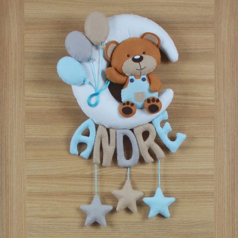 Andre isimli Aydede Ayıcık Bebek Odası Kapı Süsü