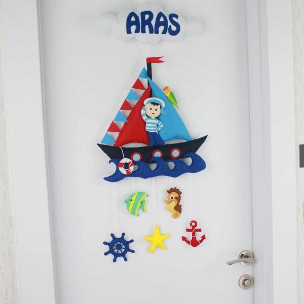 Aras isimli Denizci Bebek ve Hastane Odası Kapı Süsü