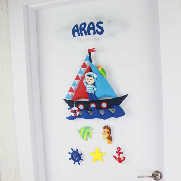 Aras isimli Denizci Bebek ve Hastane Odası Kapı Süsü