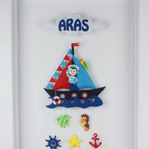 Aras isimli Denizci Bebek ve Hastane Odası Kapı Süsü