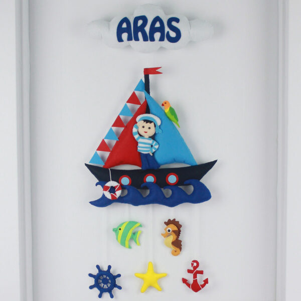Aras isimli Denizci Bebek ve Hastane Odası Kapı Süsü