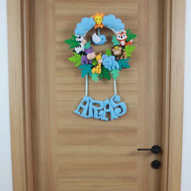 Aras isimli Safari Erkek Bebek ve Hastane Odası Kapı Süsü