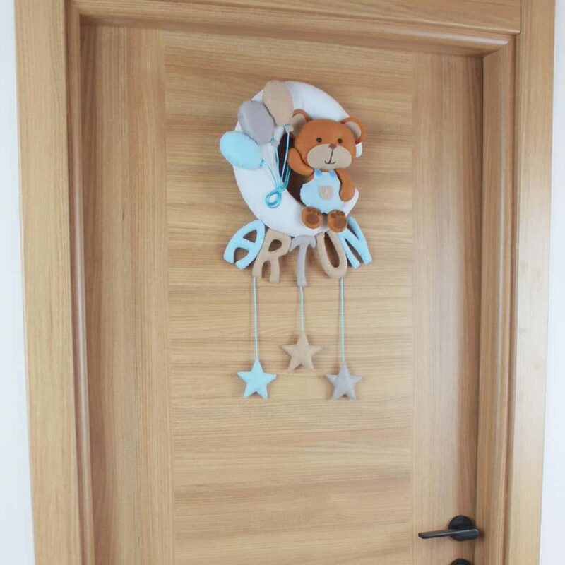 Artun isimli Aydede Ayıcık Bebek ve Hastane Odası Kapı Süsü