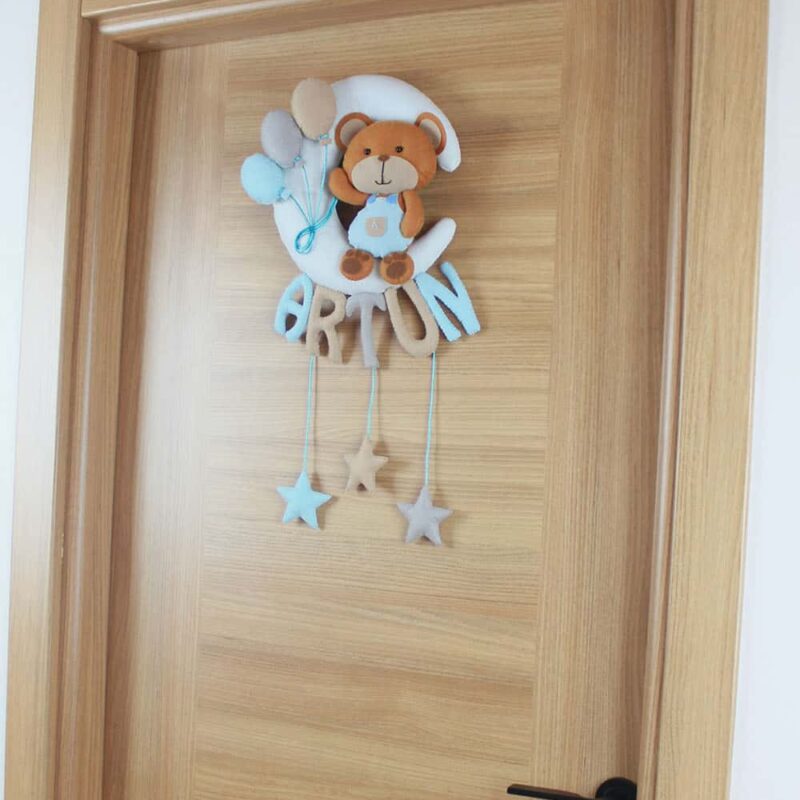 Artun isimli Aydede Ayıcık Bebek ve Hastane Odası Kapı Süsü